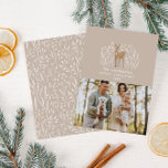 Cartão De Festividades Foto elegante de rena desenhada à mão natural Beig<br><div class="desc">Beige natural desenhou uma espécie de cartão de Natal elegante e simples.</div>