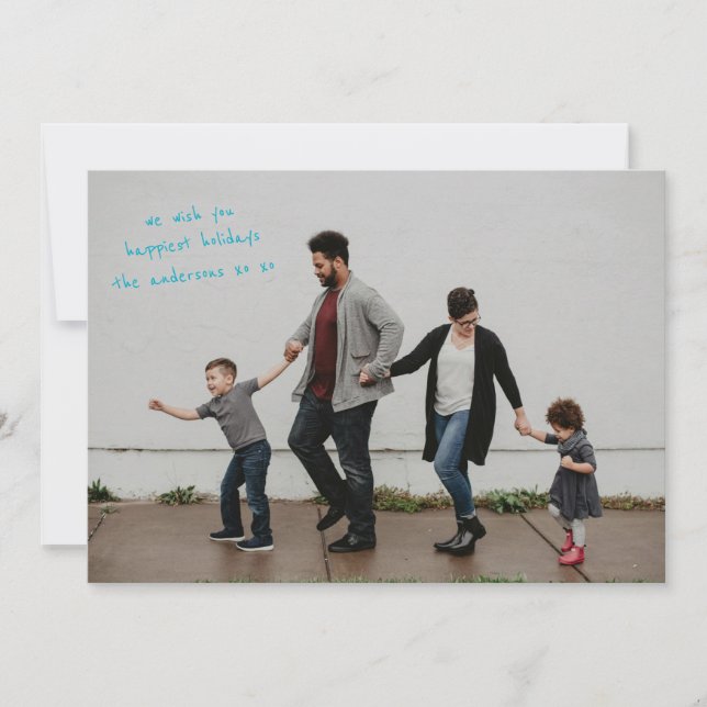 Cartão De Festividades Foto em Bleed Total com Design Moderno (Frente)