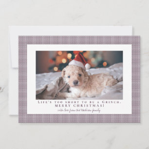 Cartão De Festividades Foto em moldura Houndstooth Dark Byzantium
