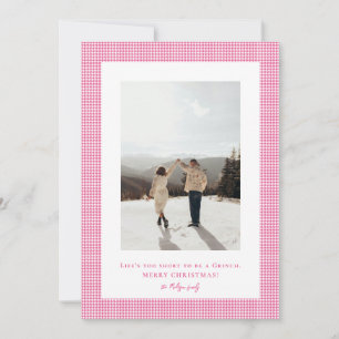 Cartão De Festividades Foto em moldura Houndstooth French Rose 