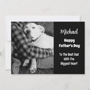 Cartão De Festividades Foto em Preto e Branco de Cachorro se Aconchegando