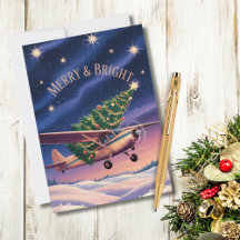 Foto engraçada de avião antigo e árvore de Natal