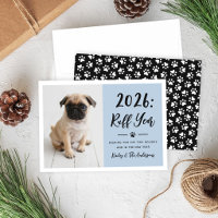 Foto engraçada de cachorro em azul empoeirado Ano