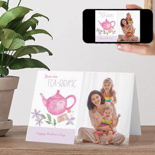Cartão De Festividades Foto engraçada de chávena de chá no Dia das Mães -