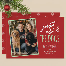Cartão De Festividades Foto engraçada de férias de Natal só nós e os cães