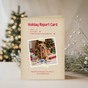 Cartão De Festividades Foto engraçada de Golden Retriever no Natal