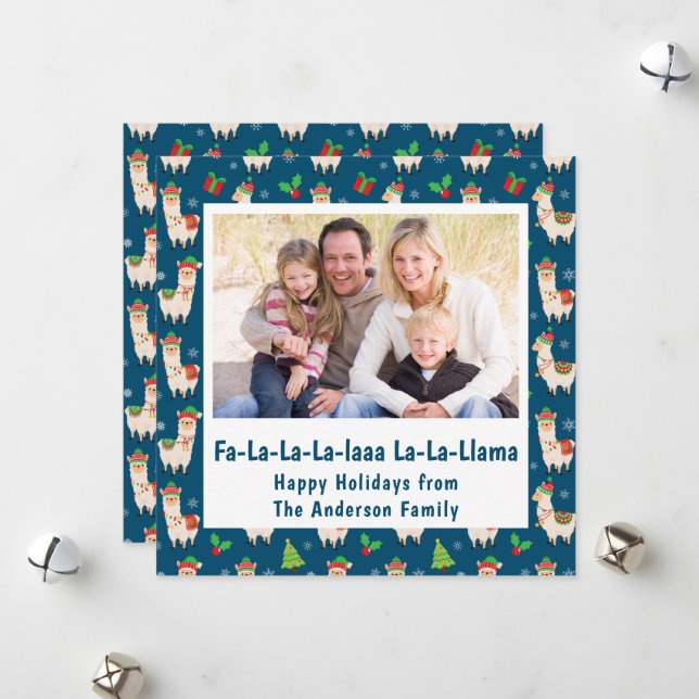 Cartão De Festividades Foto Engraçada de Llama com Piada (Frente/Verso In Situ)