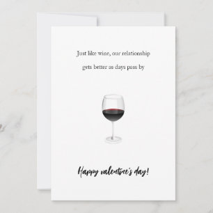 Cartão De Festividades Foto engraçada de vinho para casal romântico no di