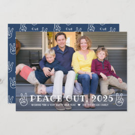 Cartão De Festividades Foto Engraçada Do Feliz ano novo Peace Out 2023