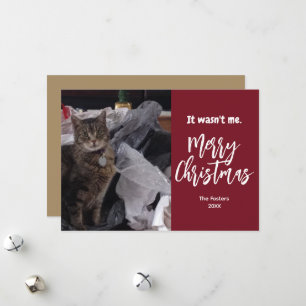 Cartão De Festividades Foto engraçada Não fui eu Natal