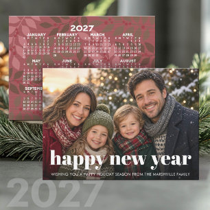 Cartão De Festividades Foto - Enorme Ano Novo - Calendário 2027