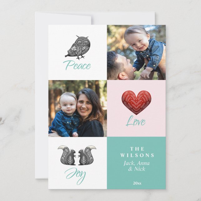 Cartão De Festividades Foto Escandinávia Cura Moderna, Natal (Frente)