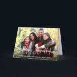 Cartão De Festividades Foto Feliz de Hanukkah da Caligrafia Moderna<br><div class="desc">Cartão de Saudação Dobrado de Foto Feliz da Família Hanukkah Diversão Moderna</div>