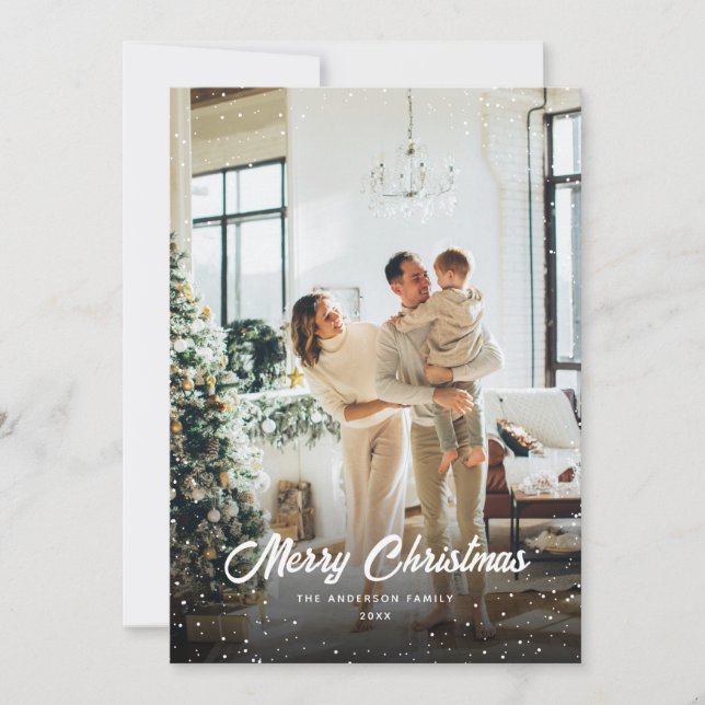 Cartão De Festividades Foto Feliz Natal (Frente)