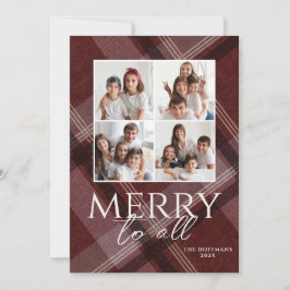 Cartão De Festividades Foto Feliz Natal para Todos Bordô