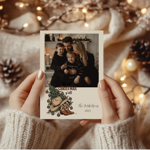 Cartão De Festividades Foto Feliz Natal Western
