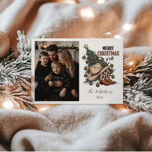Cartão De Festividades Foto Feliz Natal Western