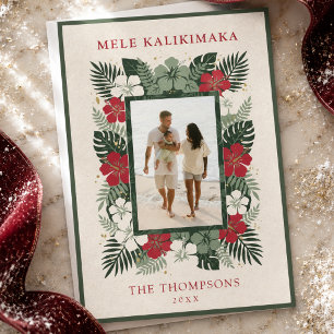 Cartão De Festividades Foto Floral Tropical Mele Kalikimaka