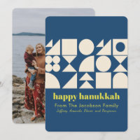 Foto Geométrica Azul Moderna de Hanukkah