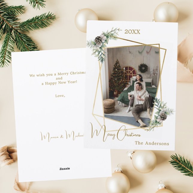 Cartão De Festividades Foto geométrica de Natal (Criador carregado)