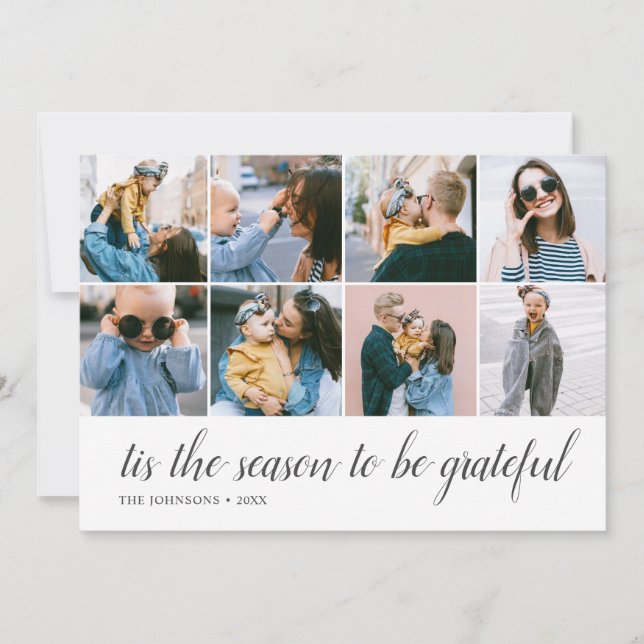 Cartão De Festividades Foto Grateful Calliographic (Frente)