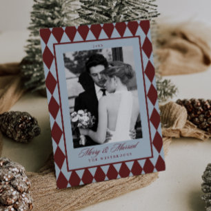 Cartão De Festividades Foto Harlequin Merry & Married