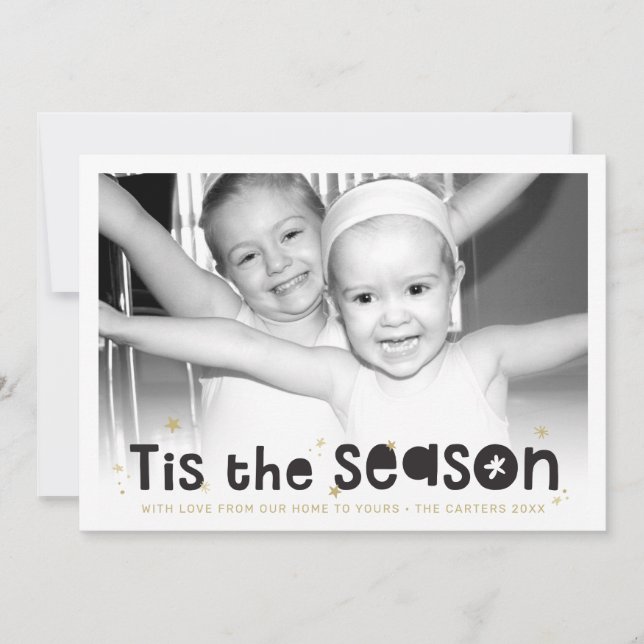 Cartão De Festividades FOTO HOLIDAY é a citação do ouro negro (Frente)