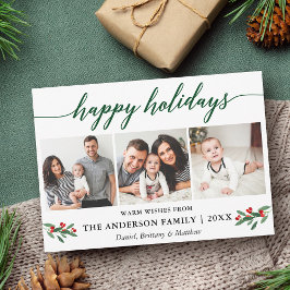 Cartão De Festividades Foto Holly Green 3 da caligrafia moderna