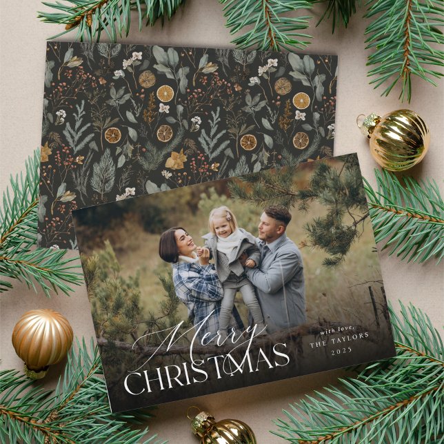 Cartão De Festividades Foto Horizontal Botânica Moody (Criador carregado)