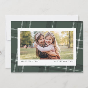 Cartão De Festividades Foto horizontal ousada em xadrez moderno verde