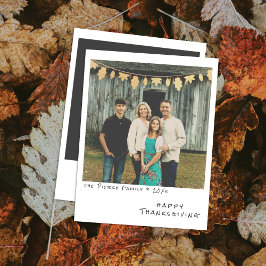 Cartão De Festividades Foto Instantânea Vintage - Guirlanda de Folhas de 