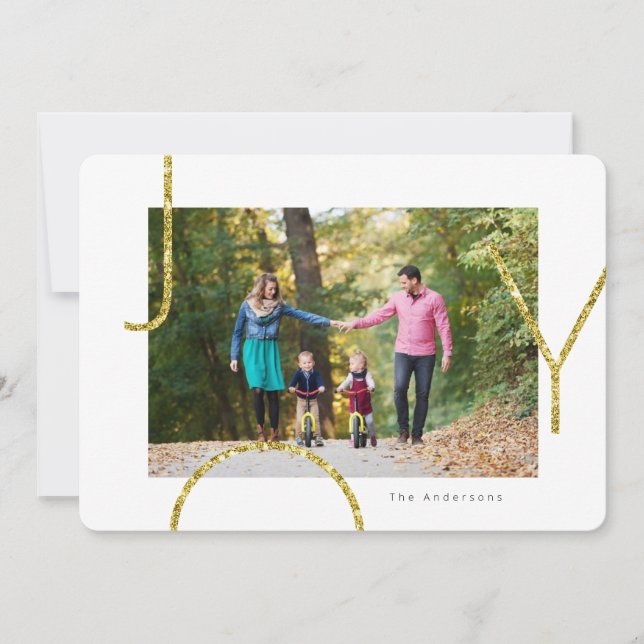 Cartão De Festividades Foto JOY Brilhante e Divertida (Frente)