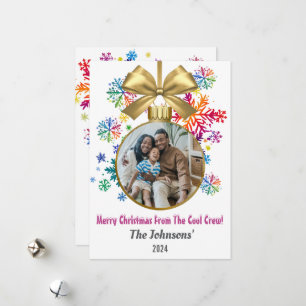 Cartão De Festividades Foto legal Tripulante Rainbow Snowflakes