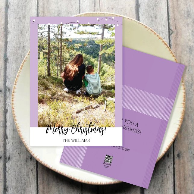 Cartão De Festividades Foto Lilac Violet de Natal (Criador carregado)