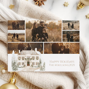 Cartão De Festividades Foto Mansão Champagne Natal Família