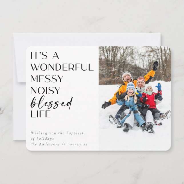 Cartão De Festividades Foto Maravilhosa Bênção da Vida (Frente)