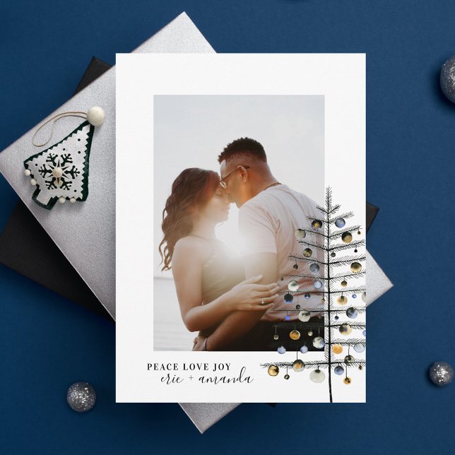 Cartão De Festividades Foto Mínima de Alegria de Paz de Árvore de Natal (Criador carregado)