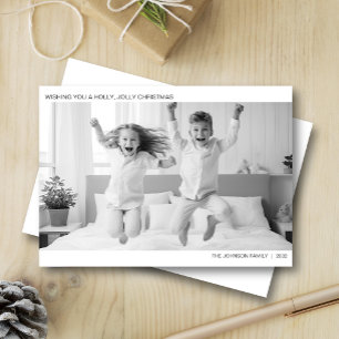 Cartão De Festividades Foto Mínima Moderna de B&W
