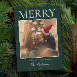 Cartão De Festividades Foto mínima moderna e simples feliz<br><div class="desc">Crie seus próprios cartões de natal personalizados nesta época festiva. Basta adicionar sua foto favorita da família a este modelo de cartão de Natal.</div>