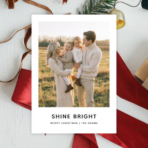Cartão De Festividades Foto minimalista de Natal Shine Bright Cozy