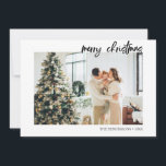 Cartão De Festividades Foto Minimalista do Script de Pincel Feliz de Nata<br><div class="desc">Feliz Natal.</div>