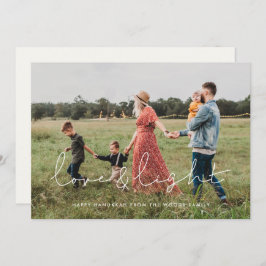 Cartão De Festividades Foto minimalista manuscrita de amor e lanterna de 