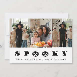 Cartão De Festividades Foto Minimalista Moderna Assustadora Feliz Hallowe