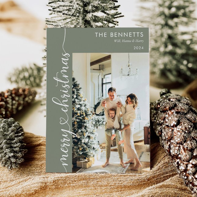 Cartão De Festividades Foto minimalista moderna Feliz Natal (Criador carregado)