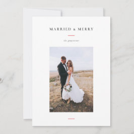 Cartão De Festividades Foto Moderna Casados e Alegres