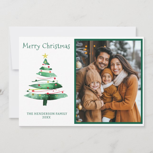 CARTÃO DE FESTIVIDADES FOTO MODERNA DA ÁRVORE DE NATAL (Frente)