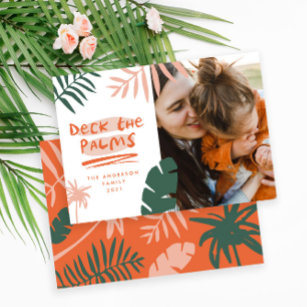 Cartão De Festividades Foto moderna da palmeira tropical de julho