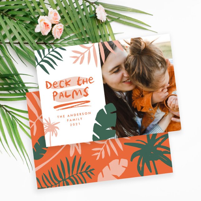 Cartão De Festividades Foto moderna da palmeira tropical de julho (Criador carregado)