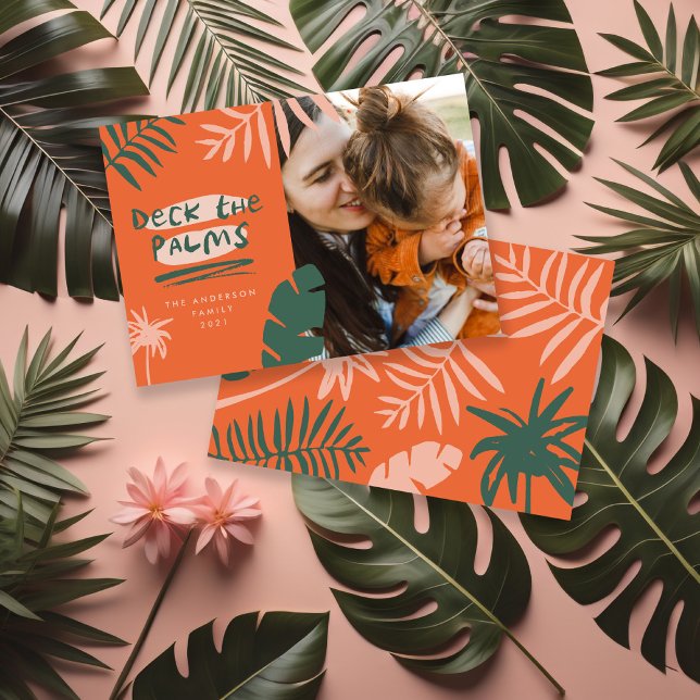 Cartão De Festividades Foto moderna da palmeira tropical de julho (Criador carregado)