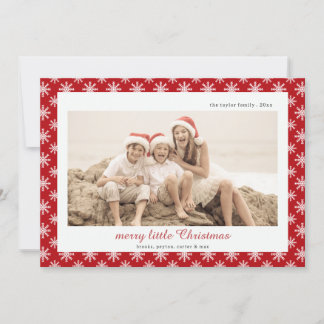 Cartão De Festividades foto moderna de Natal com floco de neve vermelho
